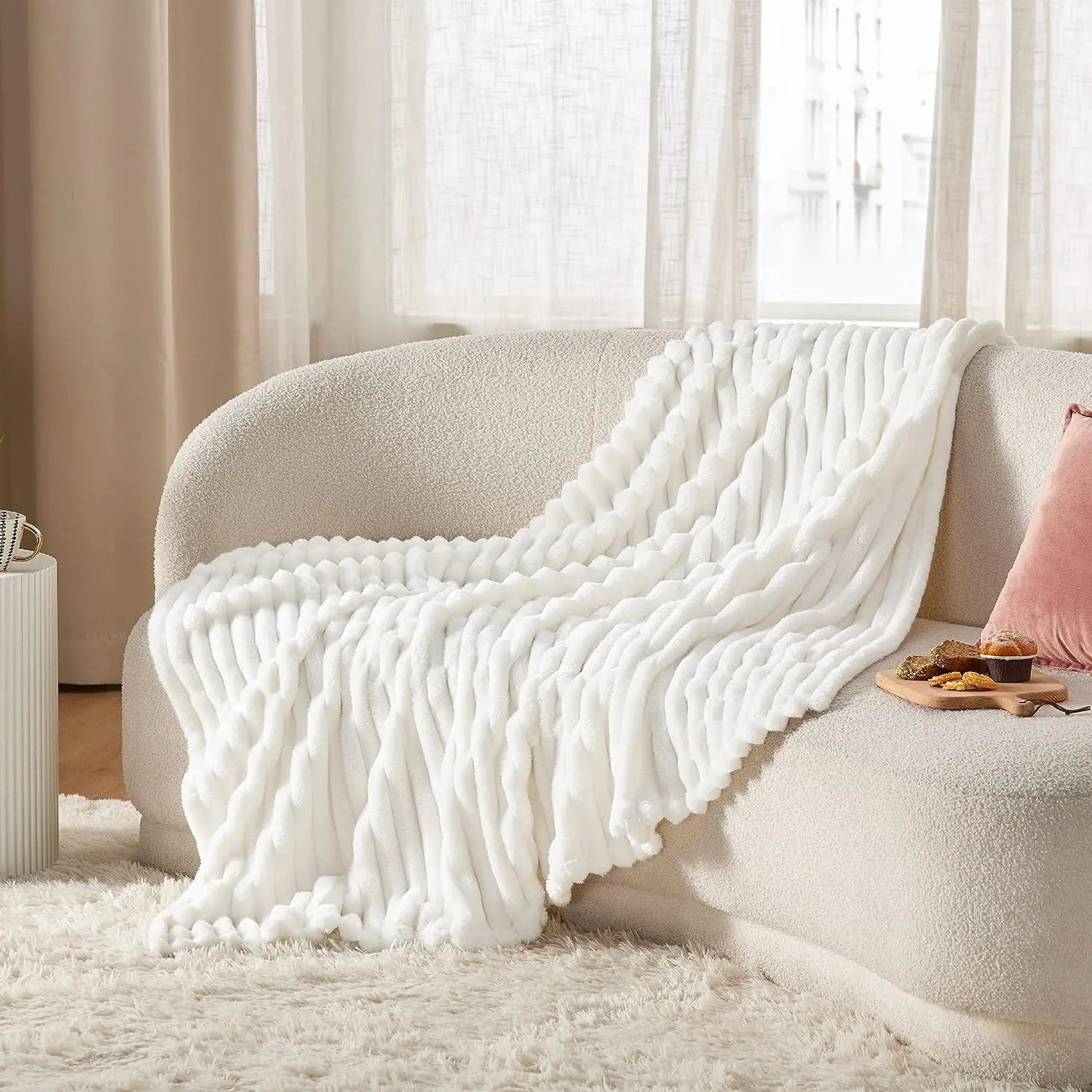 Ultra Soft Striped Fleece Throw Blanket | Warm & Cozy Comfort