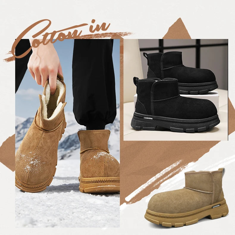Men's Warm Plush Snow Boots | Cozy Mid-Calf Winter Footwear