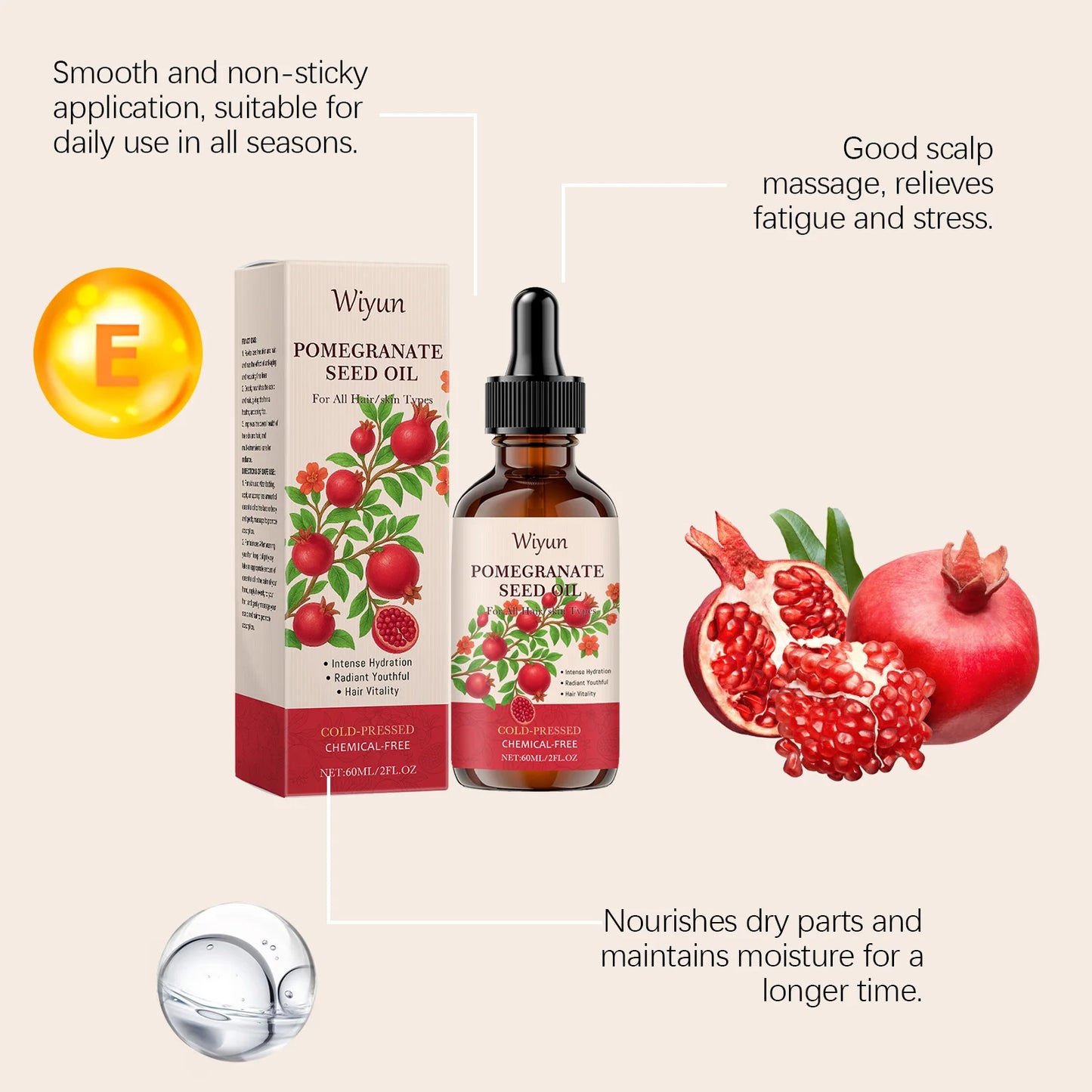 Pomegranate Seed Essential Oil | Deep Moisturizing for Hair & Skin