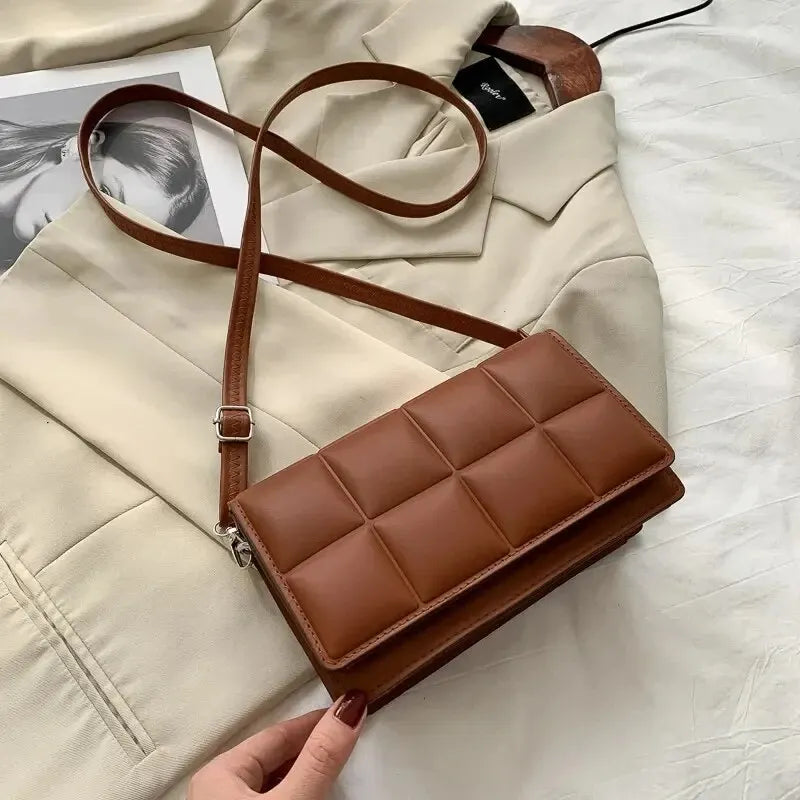 Bolso de hombro elegante de cuero sintético para mujer | Bolso de mano cruzado chic