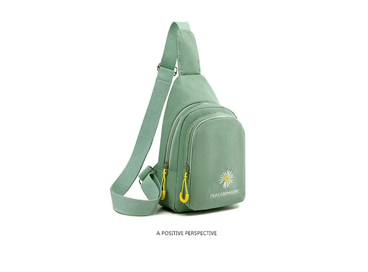 Chic Embroidered Canvas Chest Bags for Women | Versatile Crossbody Style
