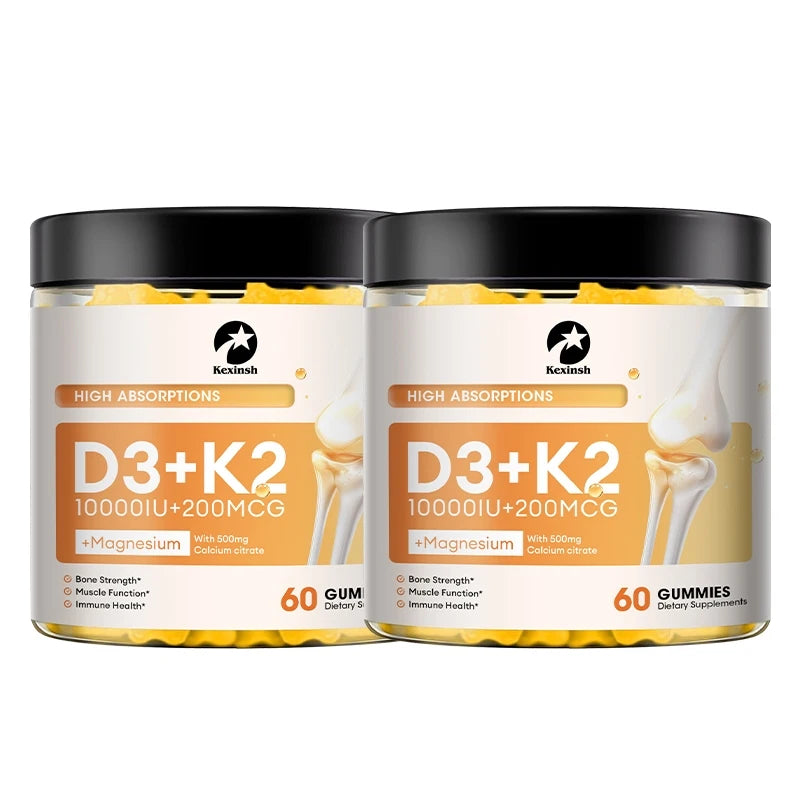 Plant-Based Vitamin D3 & K2 Gummies for Strong Bones and Heart Health