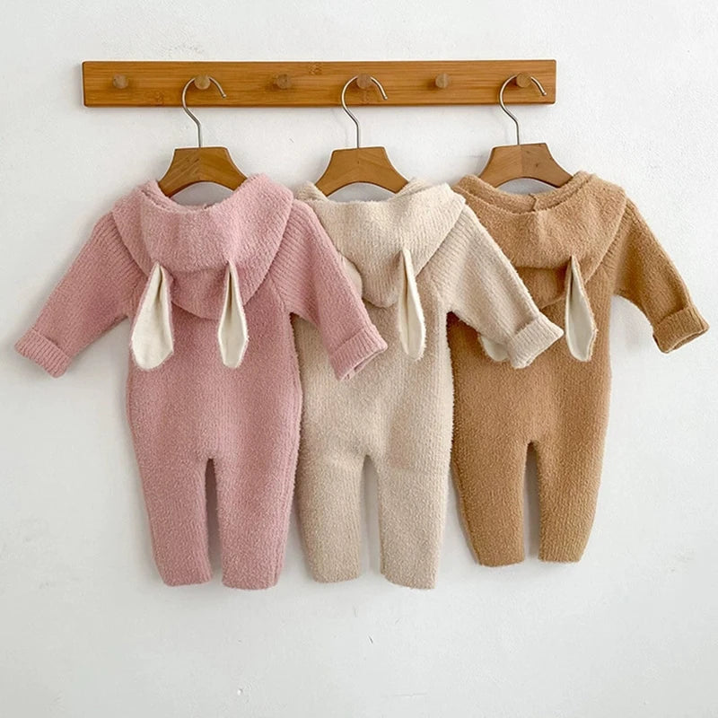 Cozy Cartoon Baby Rompers with Rabbit Ears | Adorable Infant Pajamas