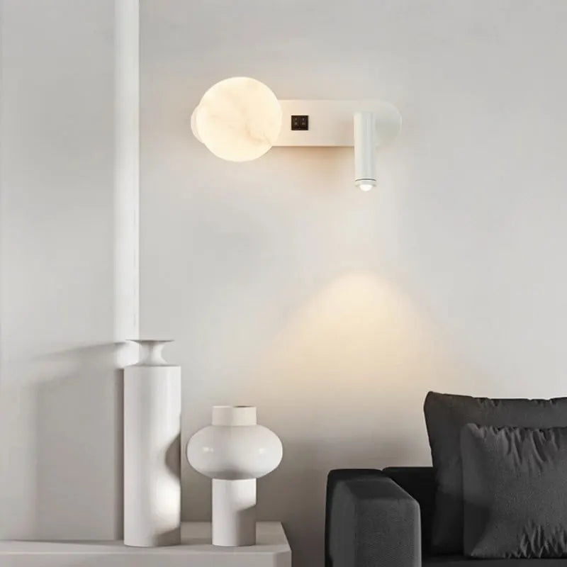 Lámpara de pared nórdica moderna en blanco y negro | Iluminación minimalista para el hogar
