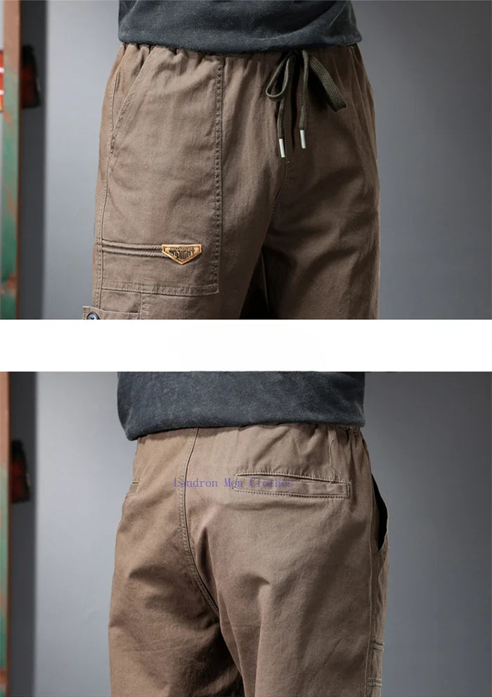 Plus Size Cotton Joggers for Men | Comfortable Ankle-Length Pants