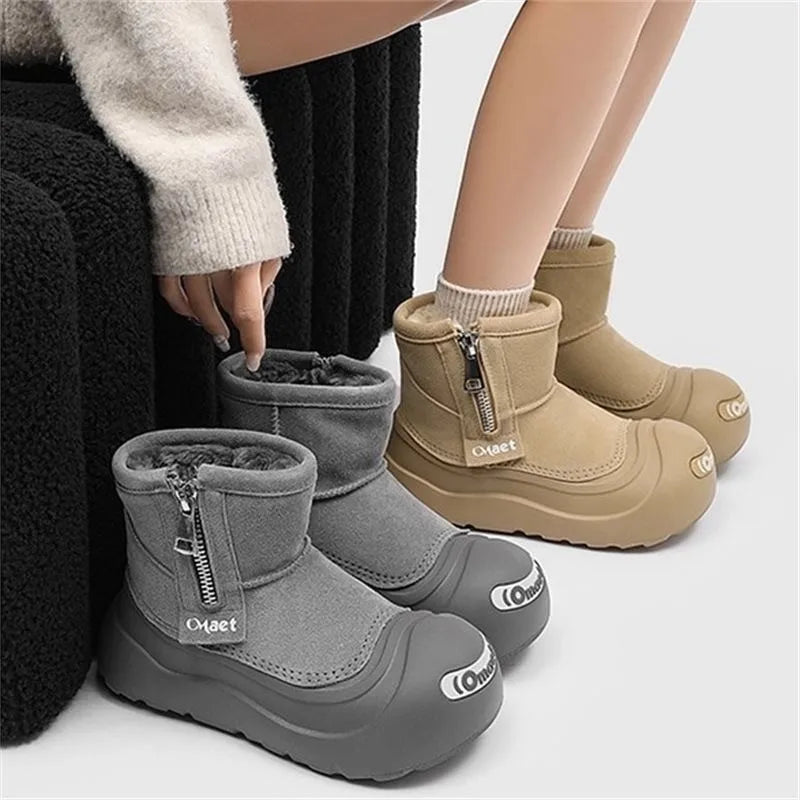 Couples Winter Snow Boots | Warm Plush Mid-Calf Ankle Boots