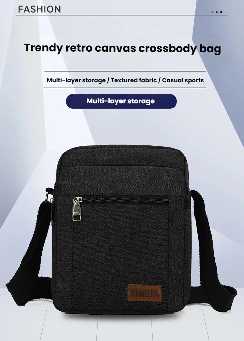 Bolsos de Hombro Cruzados de Lona Duradera para Hombres | Estilo Vintage