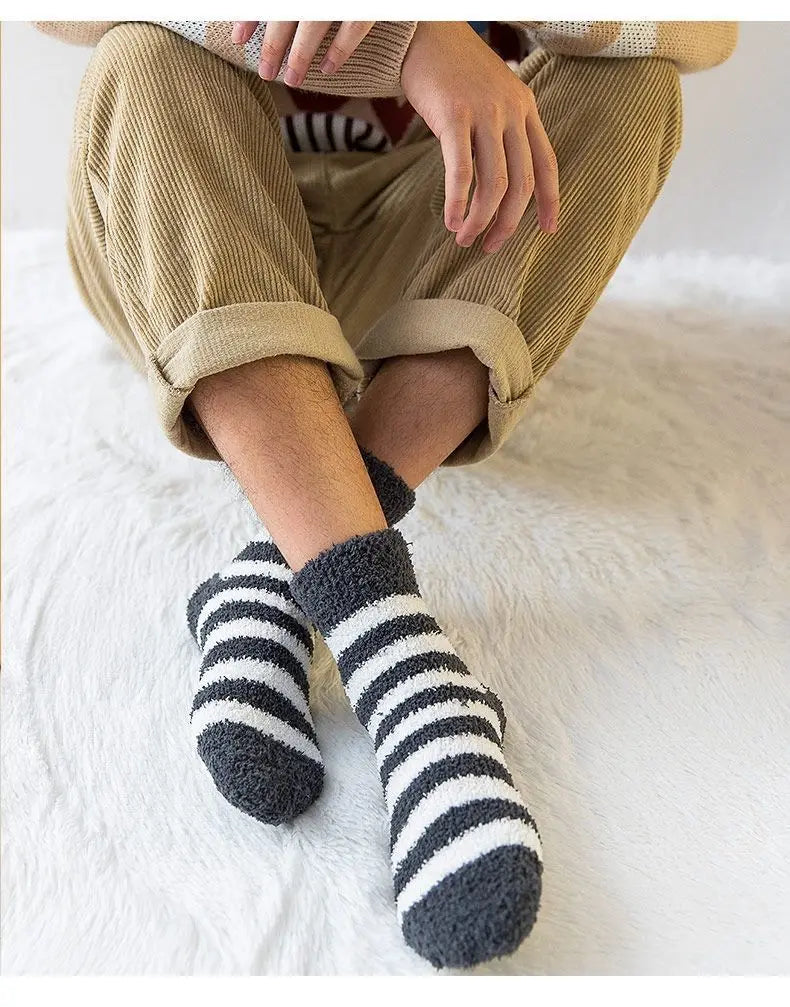 Cozy Winter Coral Fleece Mid Tube Socks | Warm & Stylish Comfort