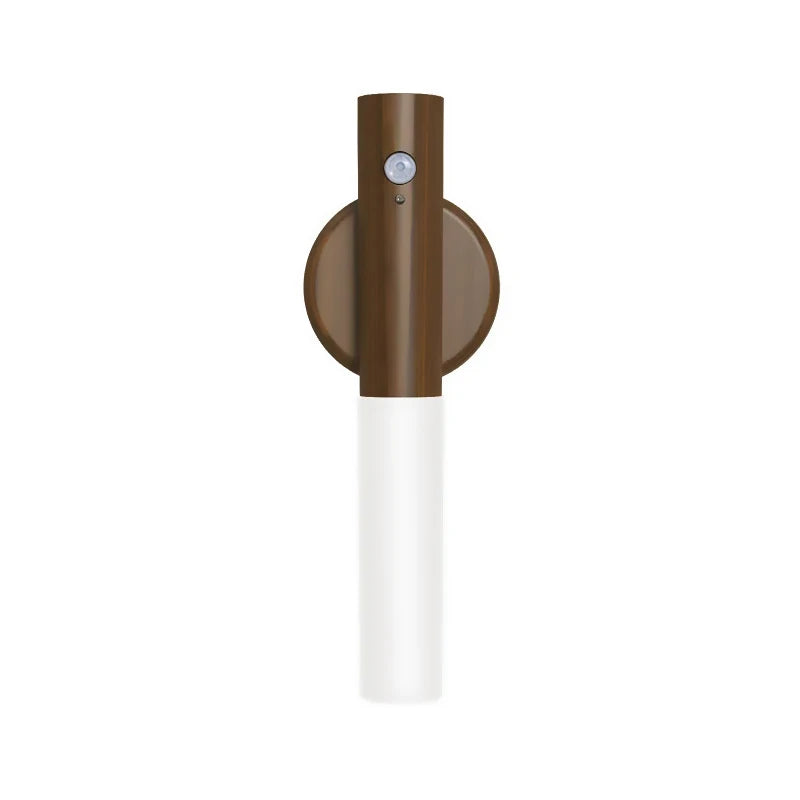Luz nocturna LED recargable con sensor de movimiento | Elegante diseño de vetas de madera