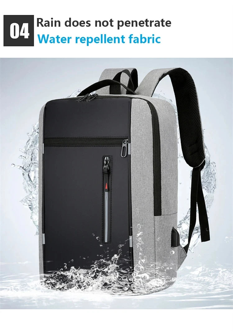 Men's Waterproof Oxford Laptop Backpack with USB Charging Port