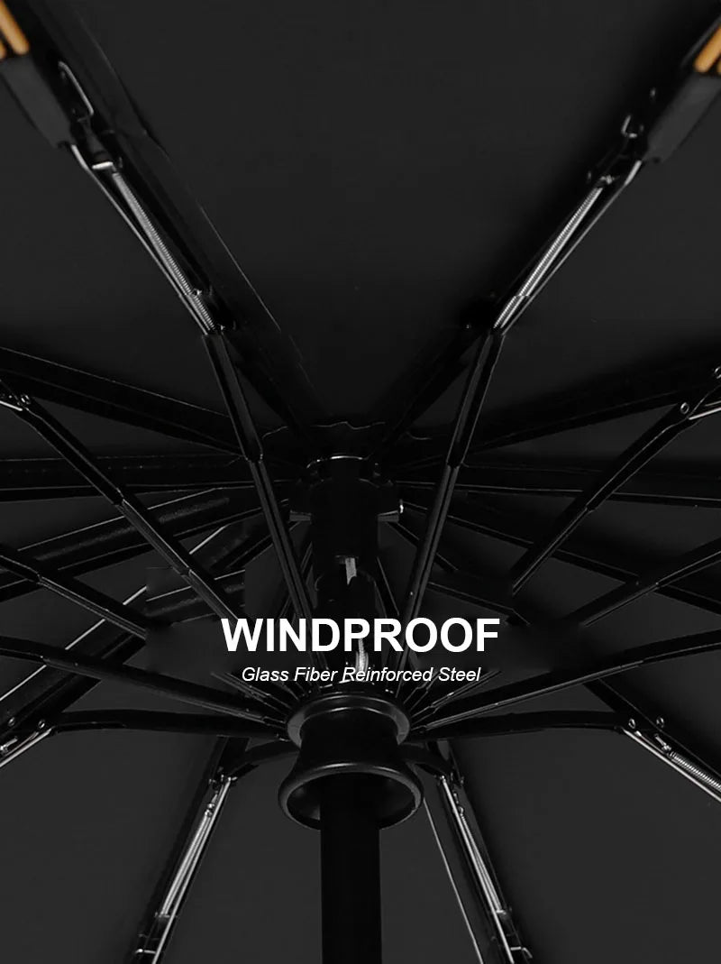 Large Windproof Automatic Umbrella | UV Protection Folding Umbrella