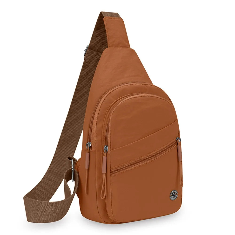 Spacious Waterproof Crossbody Bag | Lightweight Solid Color Messenger