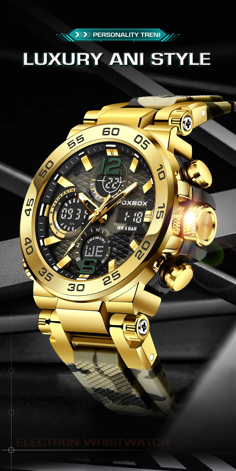 Men's Waterproof LED Sports Watch | Stylish & Multi-Functional