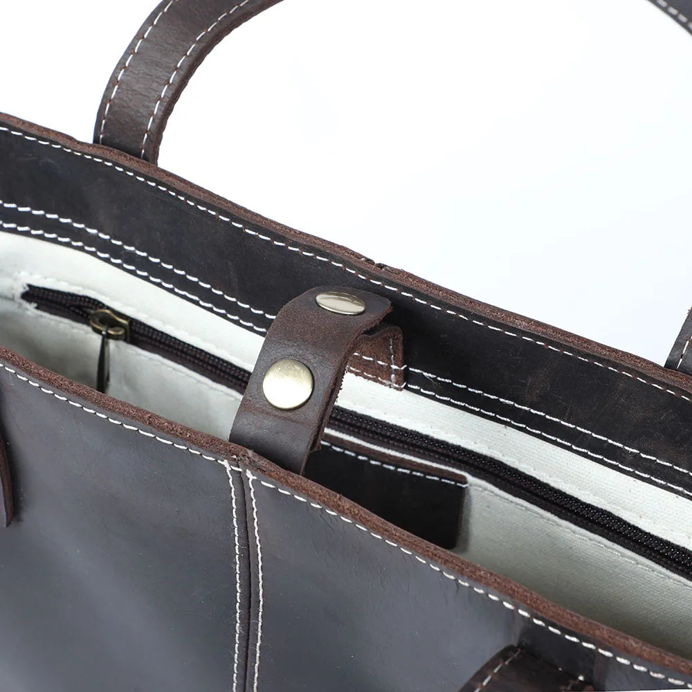 Genuine Leather Tote Bag | Versatile Shoulder Bag for Men & Women