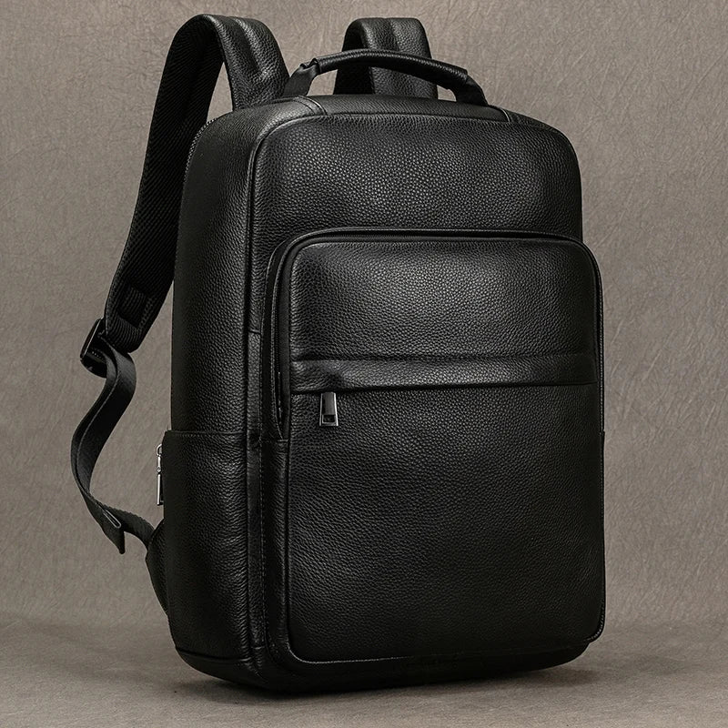 Stylish 15.6" Leather Backpack | Waterproof Travel & School Bag