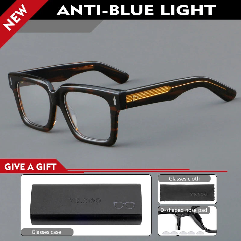 Customizable Retro Geometric Square Anti-Blue Light Eyewear