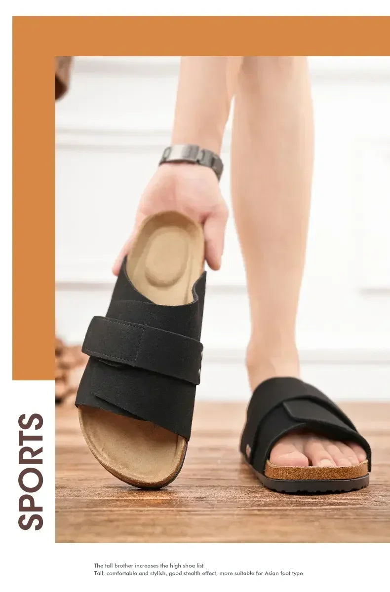 Stylish Cork Slippers for Men | Summer Beach Slides & Mules