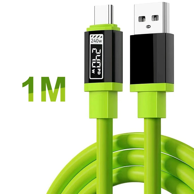 240W USB C Cable With Power Display | Fast Charging Cord