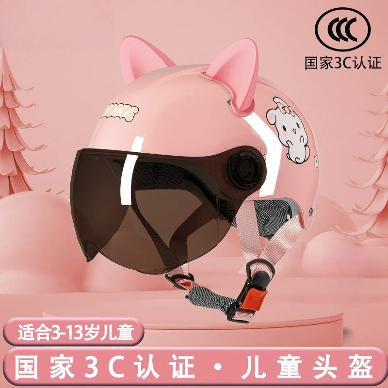 Casco ligero de media carcasa para niños con protección auditiva desmontable