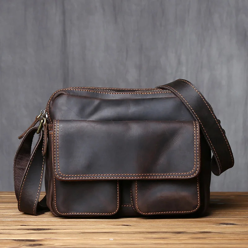 Retro Leather Messenger Bag for Men | Stylish and Functional