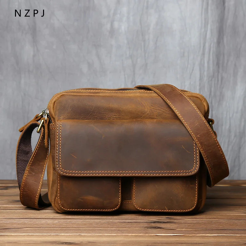 Retro Leather Messenger Bag for Men | Stylish and Functional