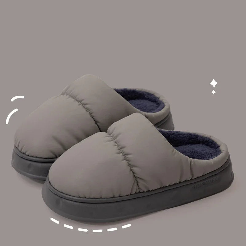 Women's Warm Flannel Plush Slippers | Cozy Waterproof Indoor Shoes