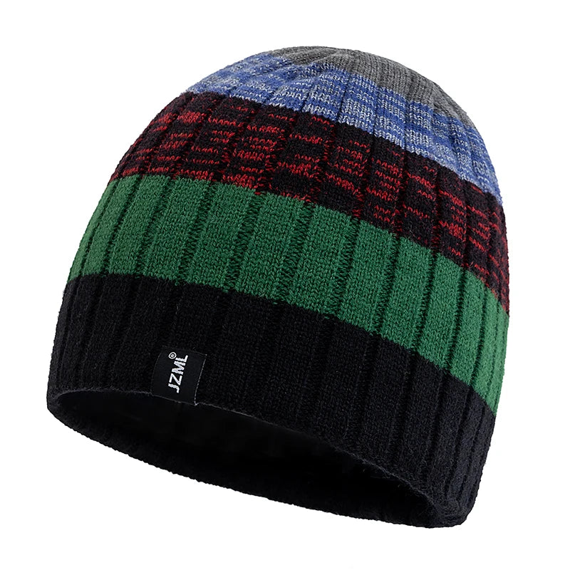 Unisex Colorful Stripes Winter Beanie | Warm Knit Ski Cap