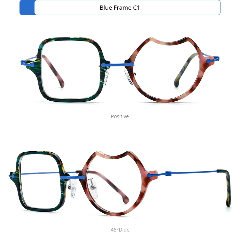 Monturas de gafas unisex cuadradas retro de titanio | Elegantes y duraderas