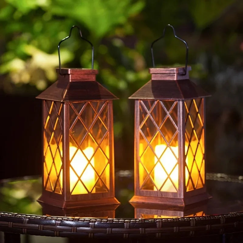 Solar Outdoor Lantern | Decorative Candle Lamp with Auto On/Off
