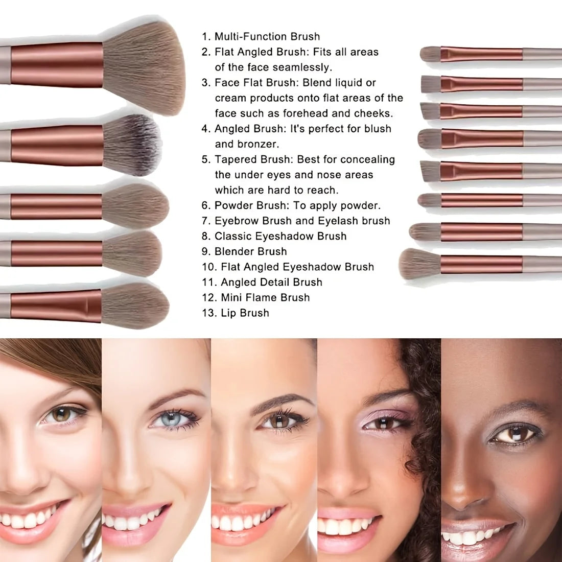13-29 Piece Makeup Brush Set | Essential Professional Makeup Kit