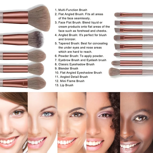 13-29 Piece Makeup Brush Set | Essential Professional Makeup Kit