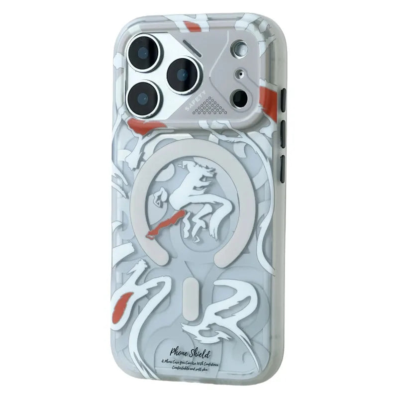 Magnetic Geometric Graffiti Case | Wireless Charging Compatible