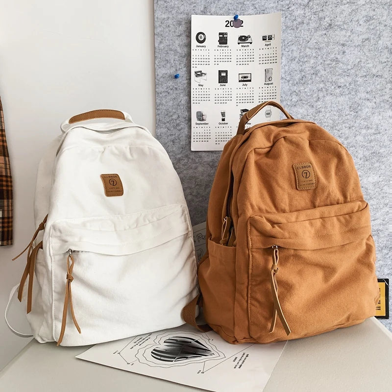 Casual Canvas Backpack for Students | Trendy Unisex College Bag