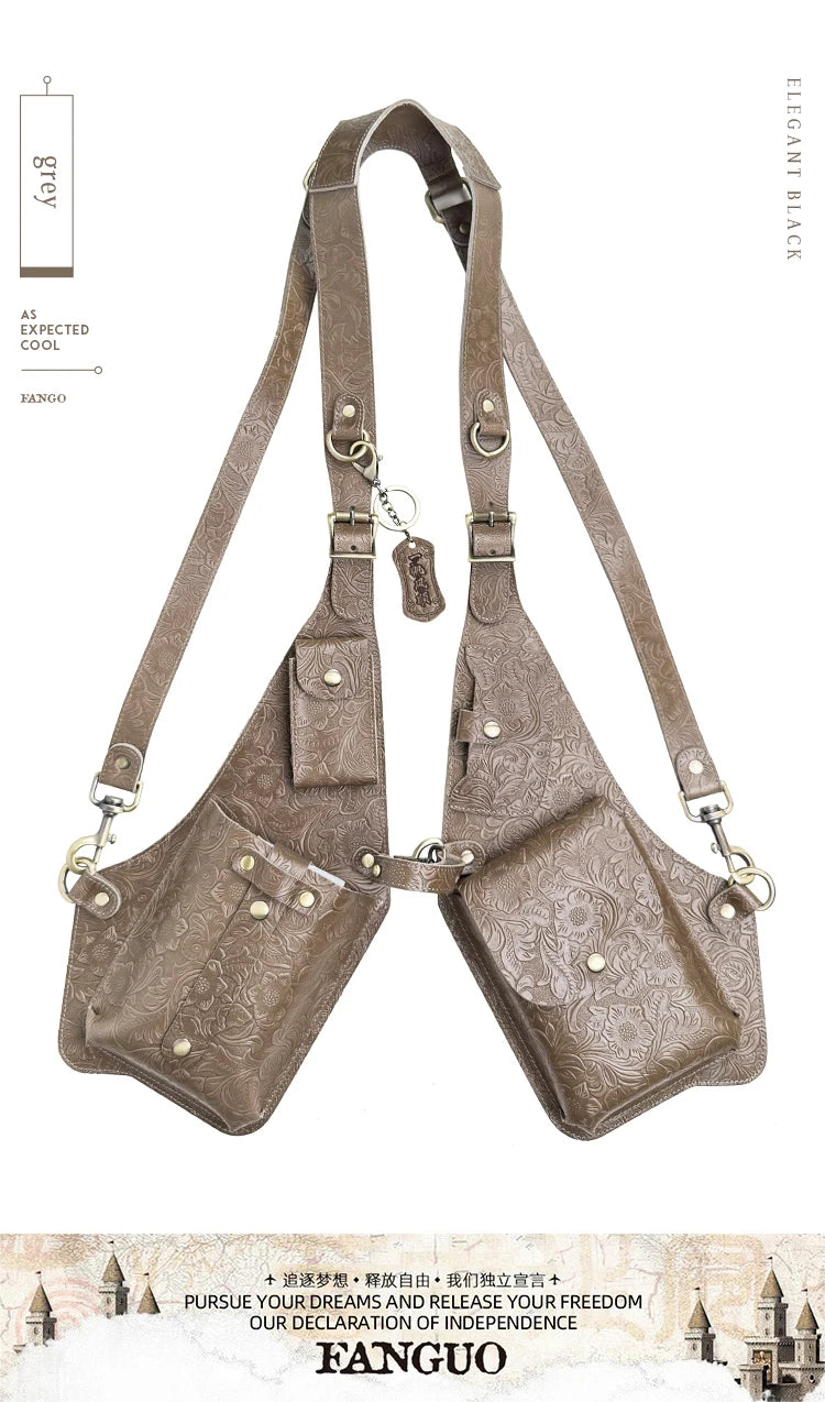 Anti-Theft Medieval Leather Holster Bag | Stylish Steampunk Design
