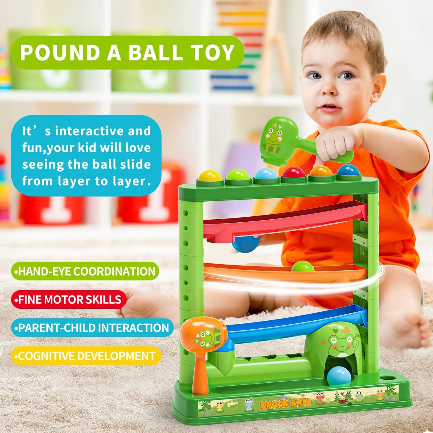 Educational Pound and Drop Ball Toy | Montessori Fine Motor Skills