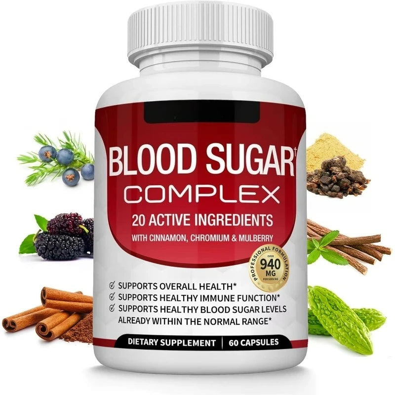 Natural Blood Sugar Complex Supplement for Healthy Levels