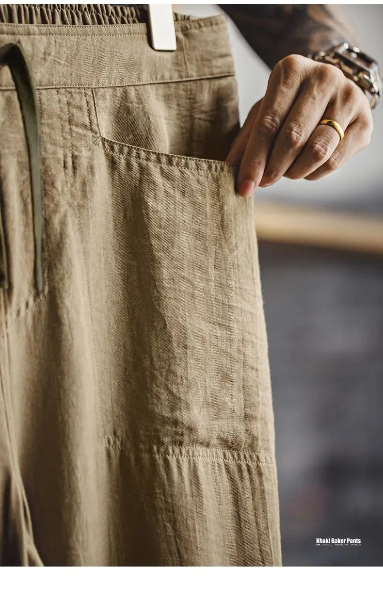 Men's Lightweight Vintage Chino Pants | Casual Khaki Trousers