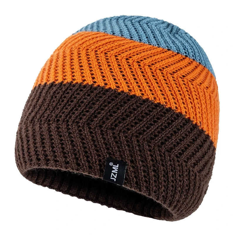Unisex Colorful Stripes Winter Beanie | Warm Knit Ski Cap