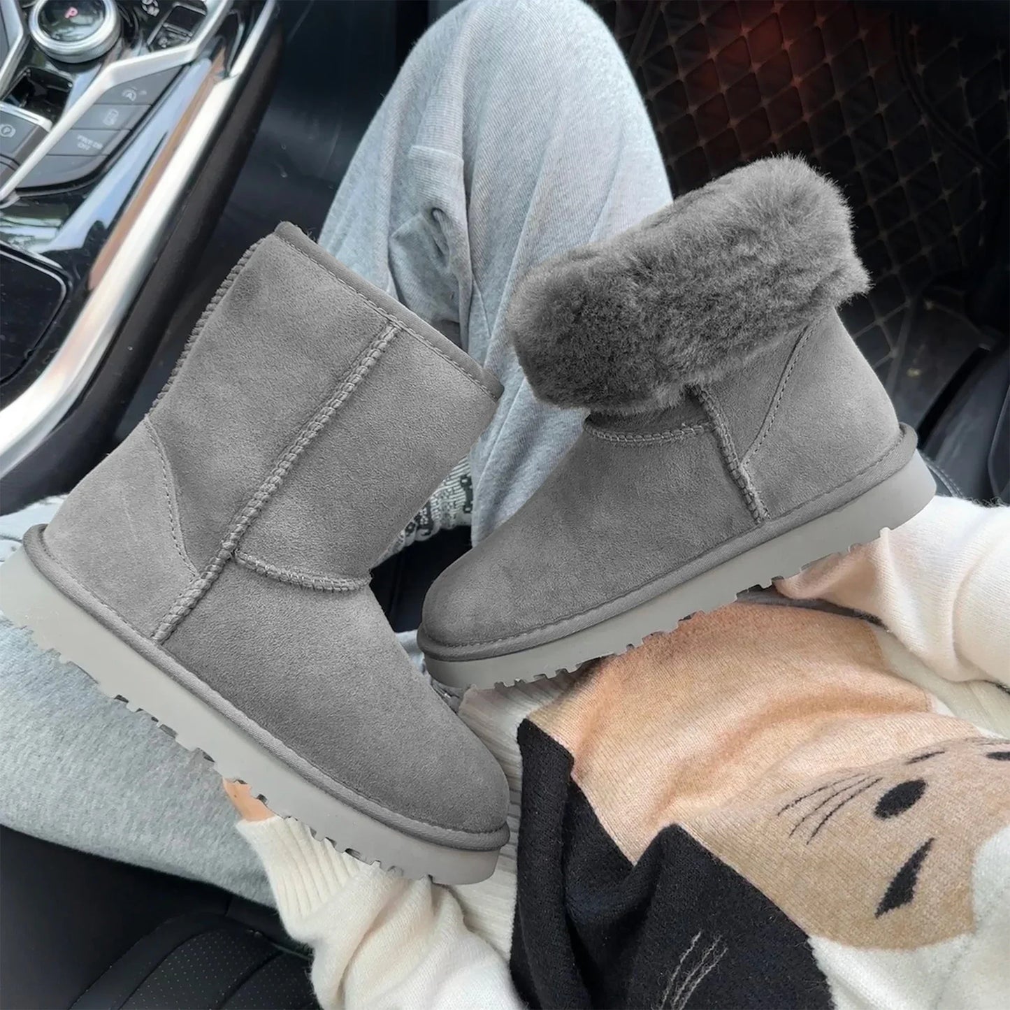 Women's Sheepskin Wool Snow Boots | Warm Winter Ankle Boots