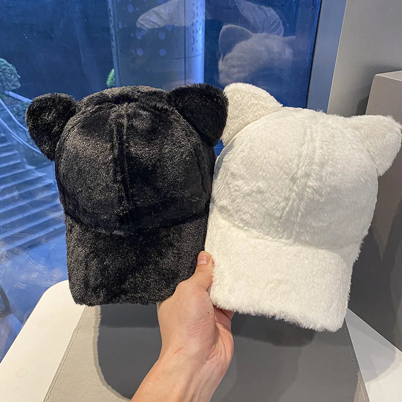 Cozy Winter Baseball Cap | Plush Cartoon Design for Casual Style