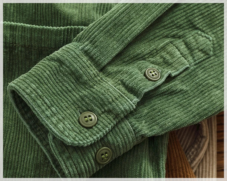 Men's Chunky Corduroy Long Sleeve Shirt | Stylish Autumn Essential