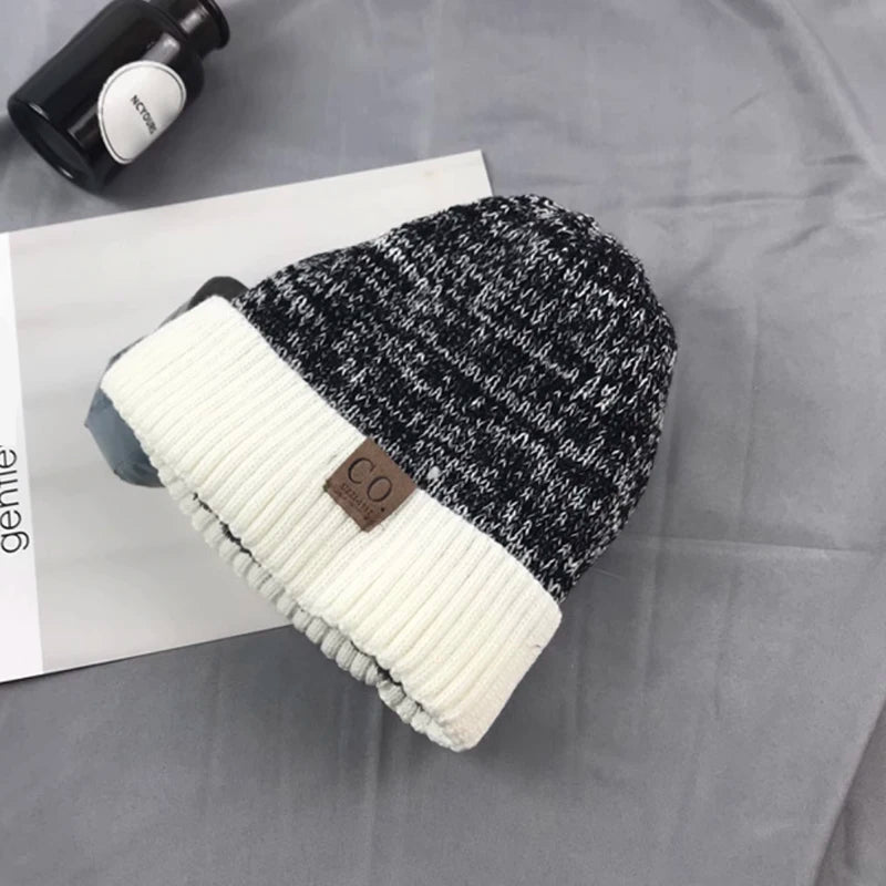Unisex Warm Lined Knit Beanie | Cozy Brimless Ski Hat for Winter