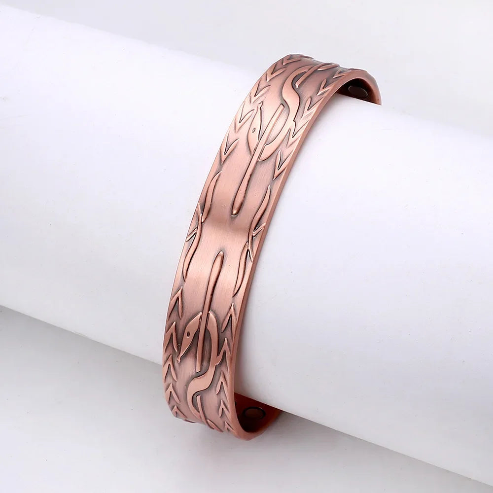 Vintage Pure Copper Cuff Bracelet | Magnetic Therapy for Wellness