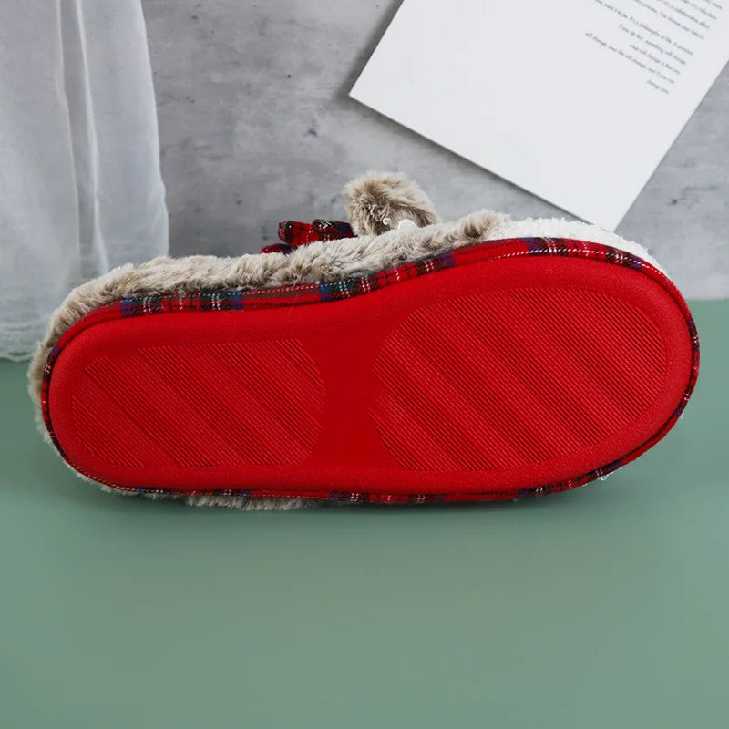 Cute Cartoon Deer Plush Slippers | Warm Indoor Home Shoes