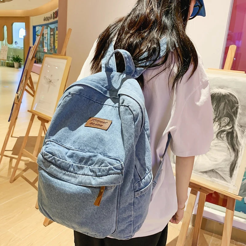 Trendy Denim Backpack for Students | Durable & Stylish Design