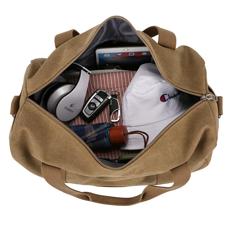 Men's Versatile Canvas Travel Bag | Large Capacity Weekend Duffel