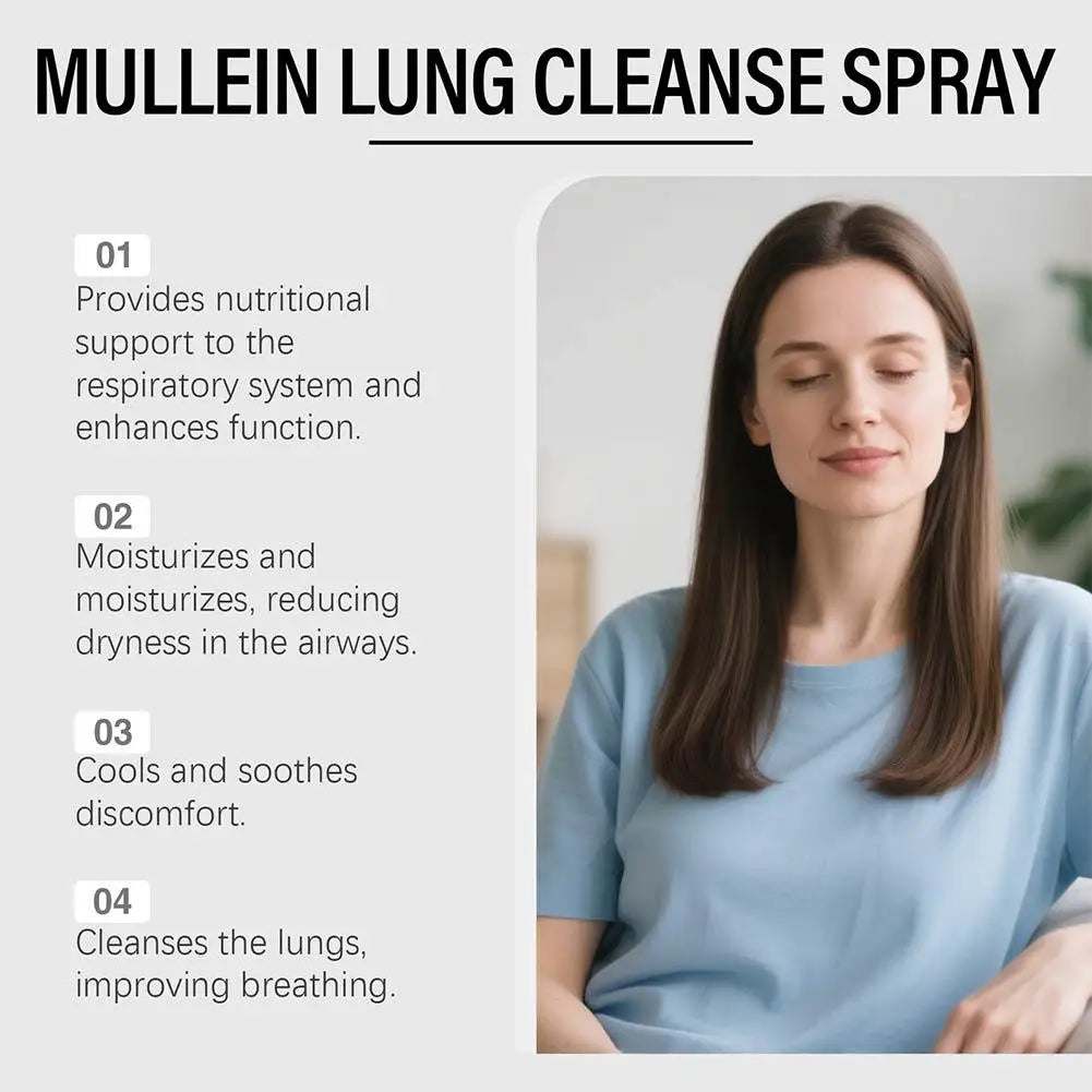 Organic Mullein Herbal Lung Cleansing Spray | Natural Breathing Aid