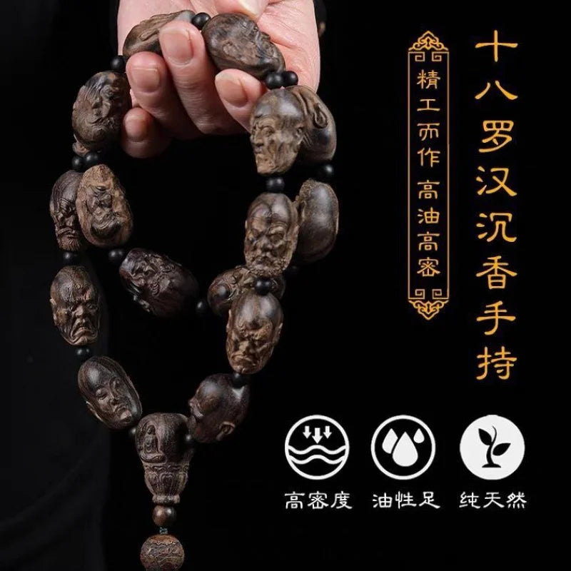 Handcrafted Wooden Buddha Bracelet | Artisan Carved Jewelry