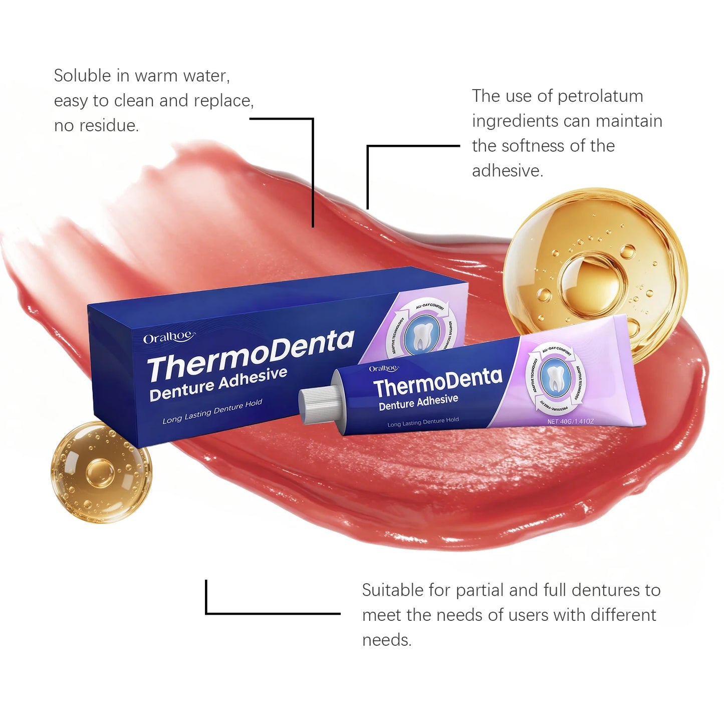 Denture Adhesive Cream | Natural Fit & Long-Lasting Secure Hold