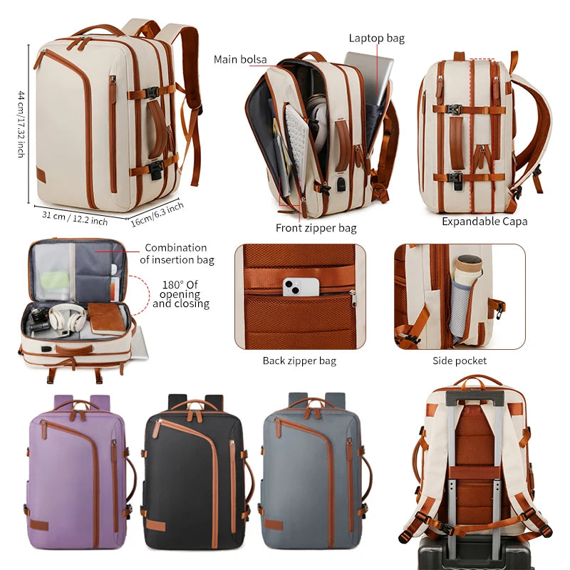 Unisex Large-Capacity Business & Travel Backpack - Stylish & Durable